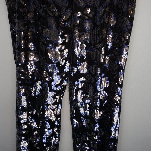 New Lafayette 148 New York Embellished Velvet Gates Bootcut Black Pant size 6 - Picture 7 of 16